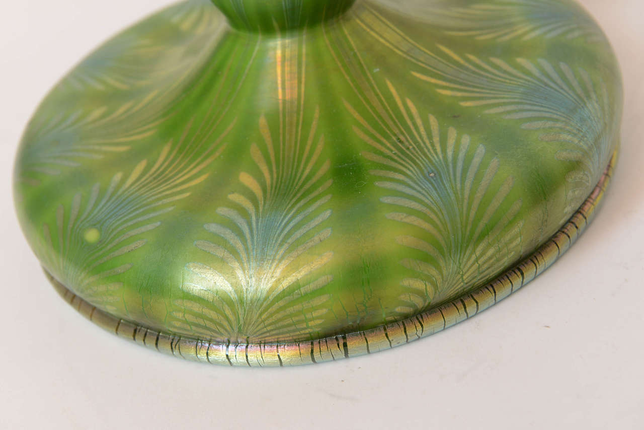 American Louis Comfort Tiffany Favrile Glass Table Lamp For Sale