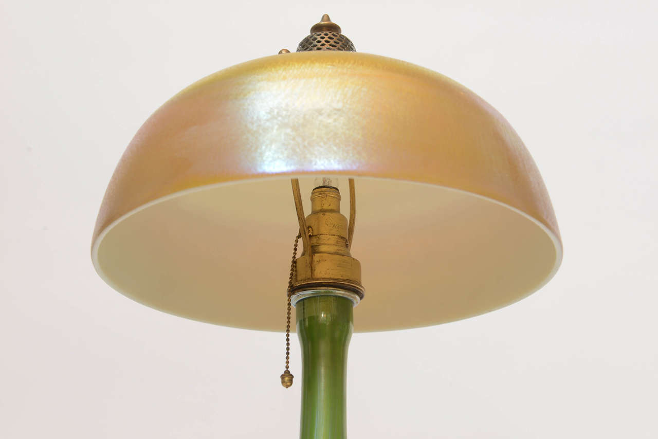 Louis Comfort Tiffany Favrile Glass Table Lamp For Sale 1