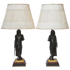 Pair of Egyptian Prince and Princess with Offerings, Signed Emile Picault 4