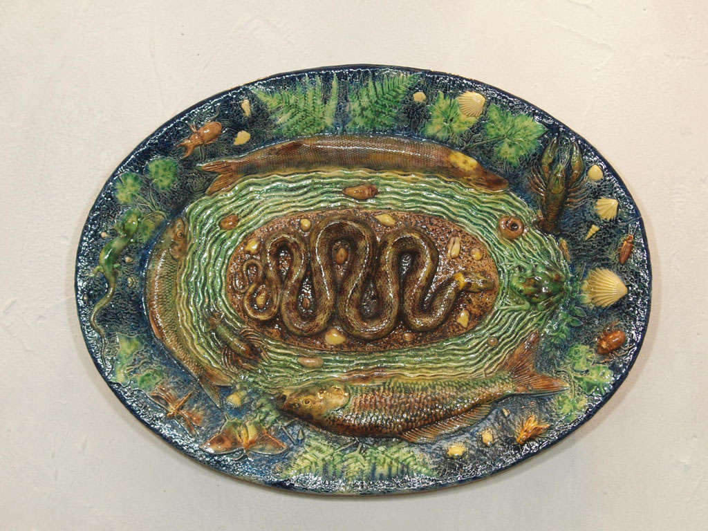 19th century French palissy platter