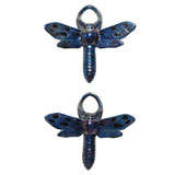 Pair of  French Majolica Dragonflies, Sarraguemines, France