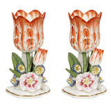 A Pair of Staffordshire Porcelain Tulips