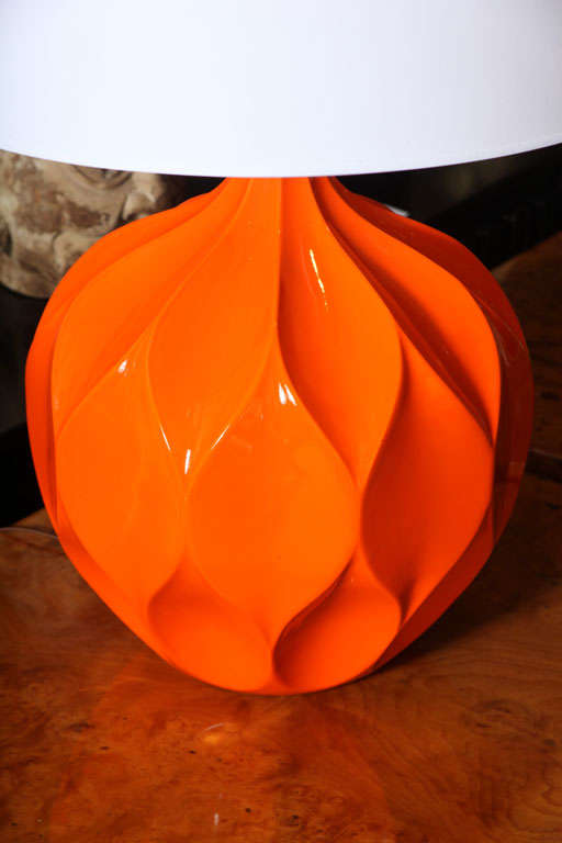 Ceramic Large orange honeycomb ceramic lamp