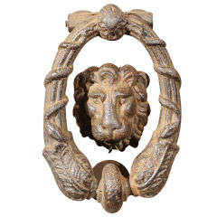 Cast Iron Door Knocker with Lion Motif