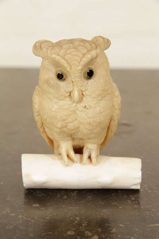 Japanese Meiji Okimono of an Owl 3