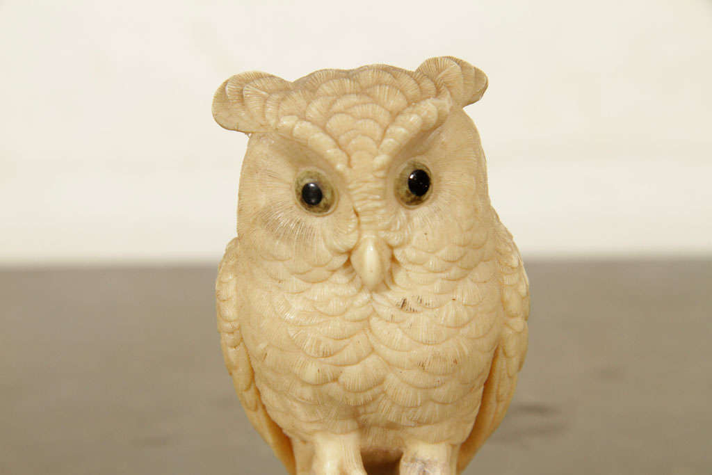 19th Century Japanese Meiji Okimono of an Owl