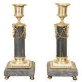 Antique Pair of Swedish Gustav III Neoclassical Candlesticks