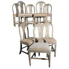 Antique Eight Gustavian Dining Chairs