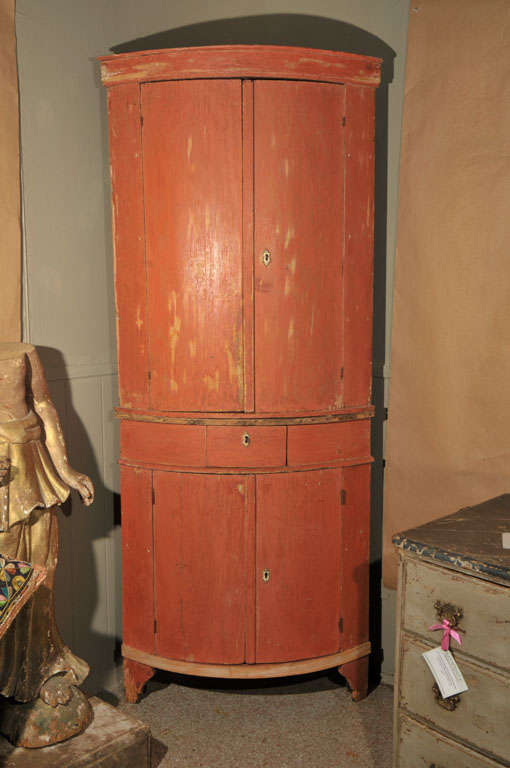 Beautiful Swedish cabinet with outstanding original paint and <br />
  hardware. Very dramatic
