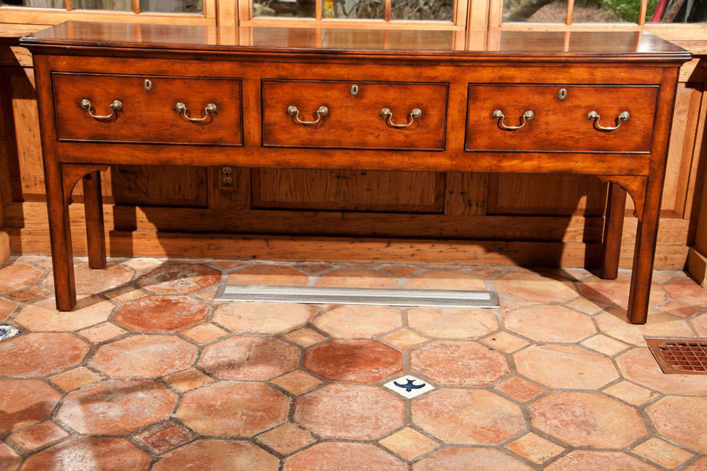 Three Drawer Country Server in English Yew wood