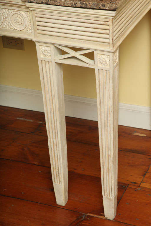 English Adam period carved and reeded console table c.1775