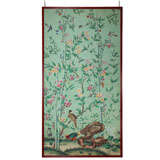 Antique Chinese export wallpaper panel with flowers and birds, c.1820