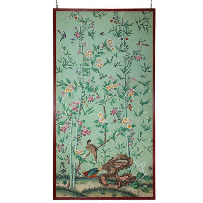 Chinese export wallpaper panel with flowers and birds, c.1820 at ...
