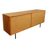 Early Florence Knoll credenza with grass cloth doors