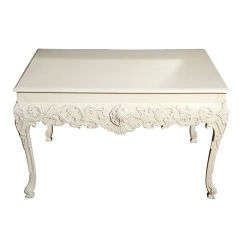 George III Style Carved 
Painted Irish Center Hall Table