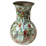 A 19th Century French Decalcomania Chinoiserie Decorated Vase