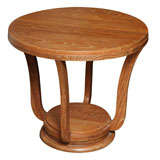 Round Teakwood Side Table