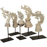 Thai Ceramic Winged Finials on Stand