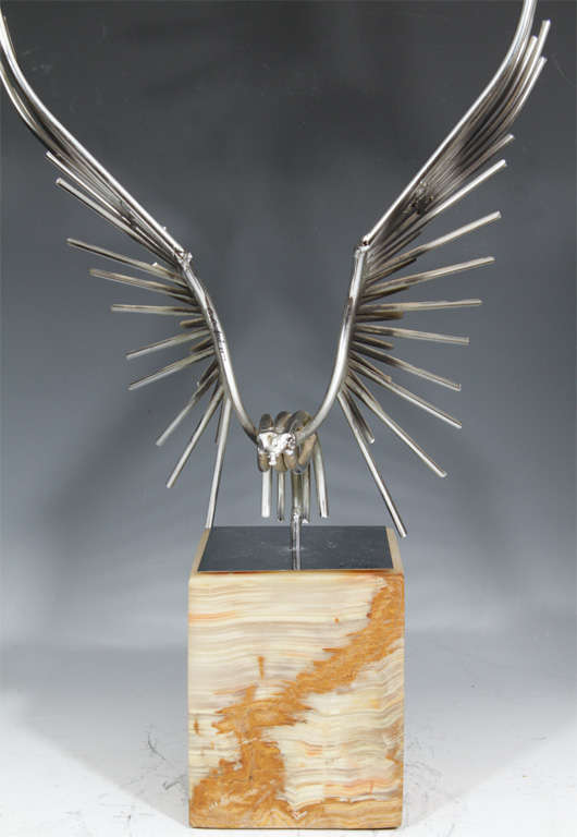 Mid Century Curtis Jere Metal Sculpture of Birds in Flight In Good Condition In New York, NY