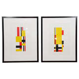 Pair of Geometric Silkscreens by Jo Niemeyer 2
