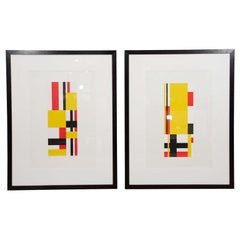 Pair of Geometric Silkscreens by Jo Niemeyer