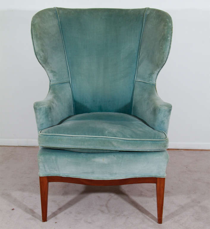 mid century wing chair