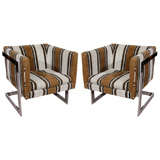 Pair of Mid Century Milo Baughman for Thayer Coggin Club Chairs