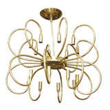 Mid Century 16-Arm Brass Chandelier