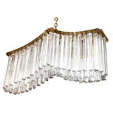 Mid Century Venini Faceted Glass Rod Chandelier