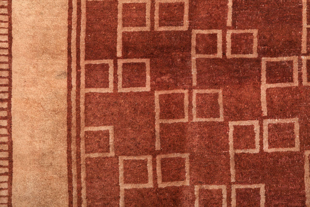 Art déco Tapis chinois géométrique moderniste, années 1930 en vente
