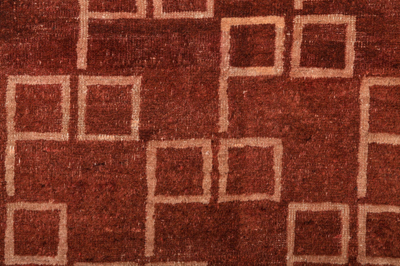 Geometrischer chinesischer Teppich im modernistischen Stil, 1930er Jahre (Mitte des 20. Jahrhunderts) im Angebot