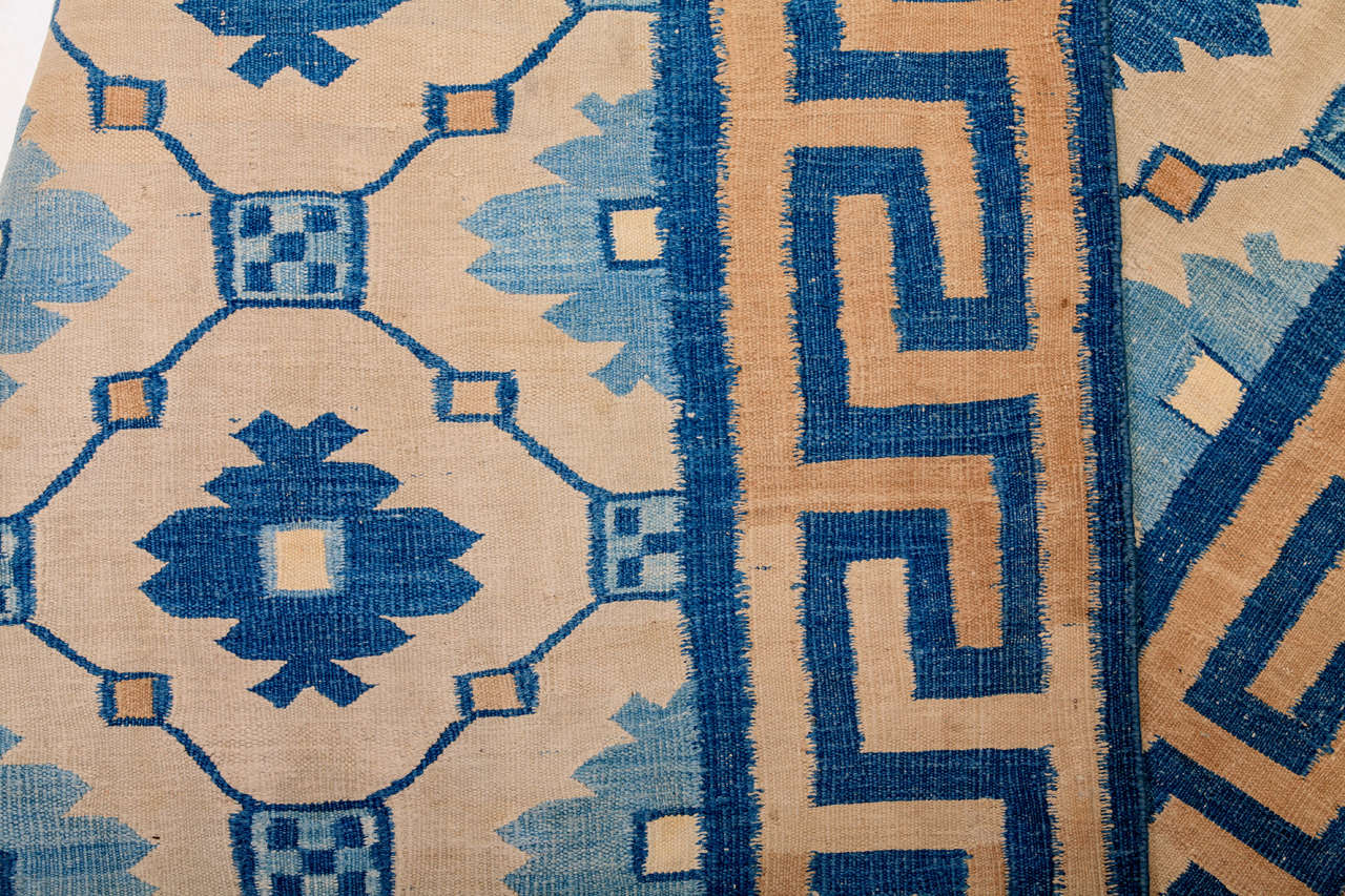 Antique Indian Cotton Dhurrie Rug For Sale at 1stdibs