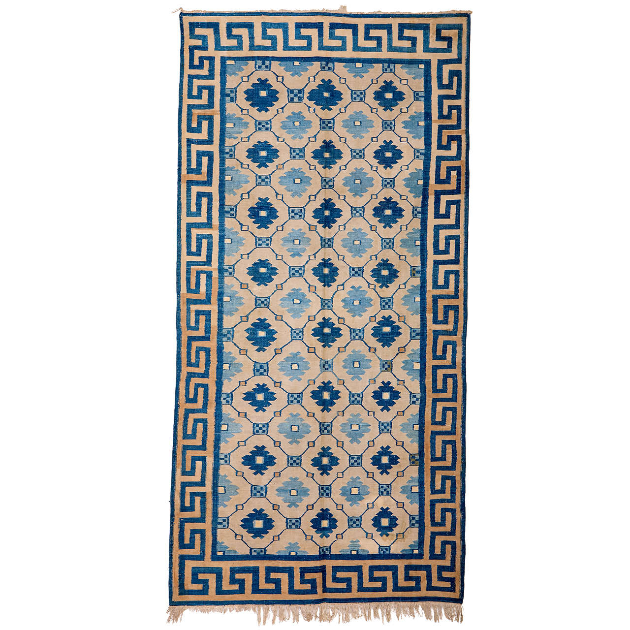 Antique Indian Cotton Dhurrie Rug at 1stDibs