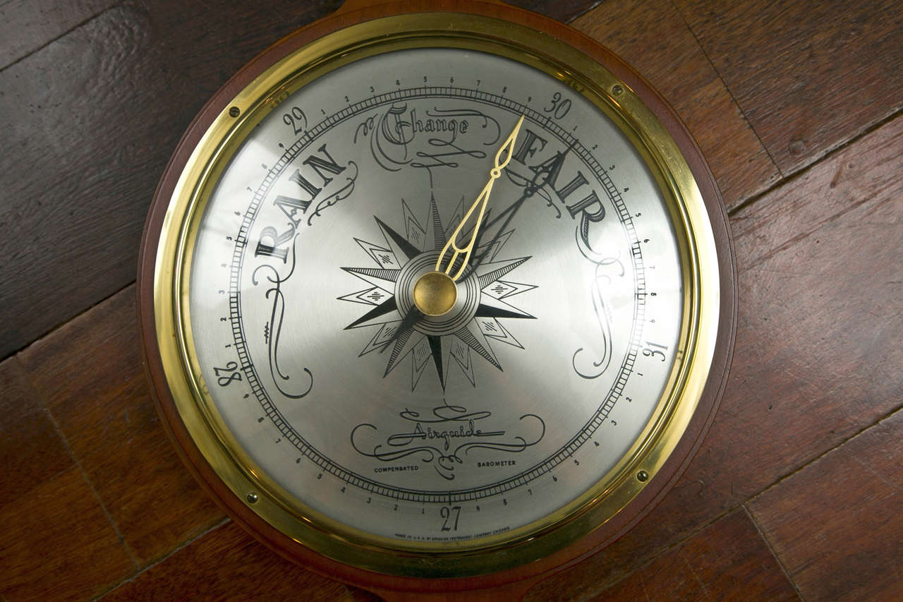 American A 1950's Vintage Wall Barometer/ Weather Station For Sale