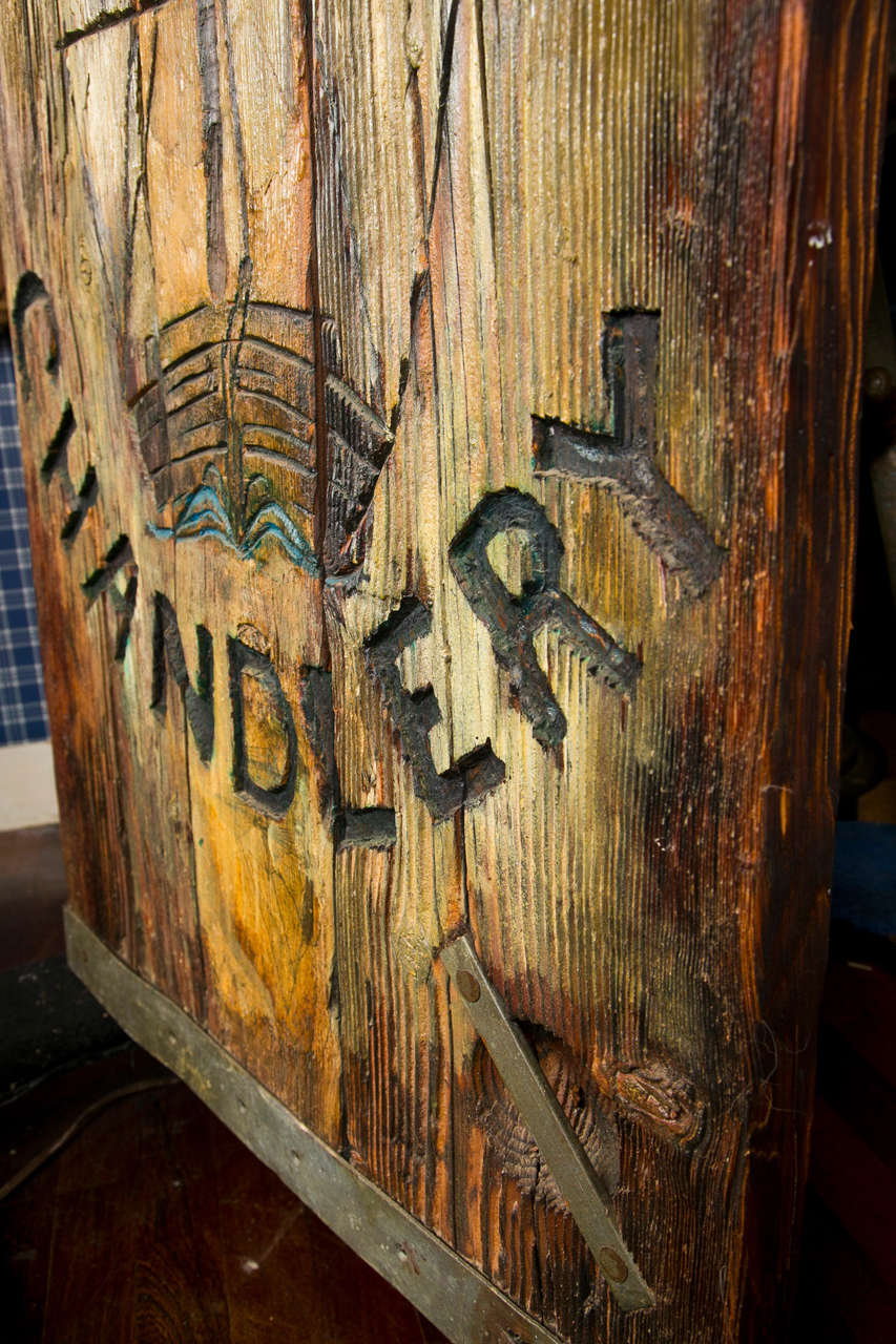 Decorated Ships Hatch Cover circa 1900 In Excellent Condition For Sale In Bedford, NY