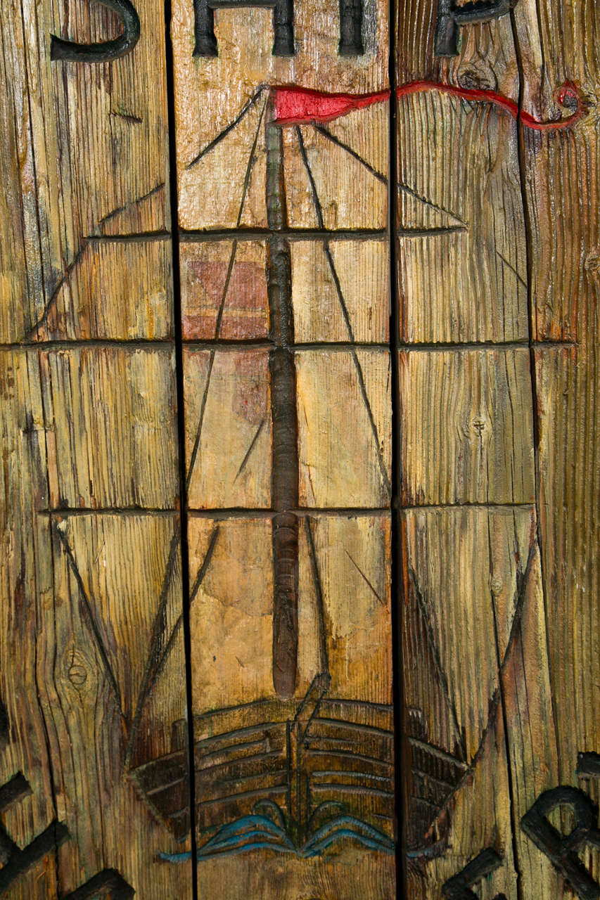 Decorated Ships Hatch Cover circa 1900 For Sale 3
