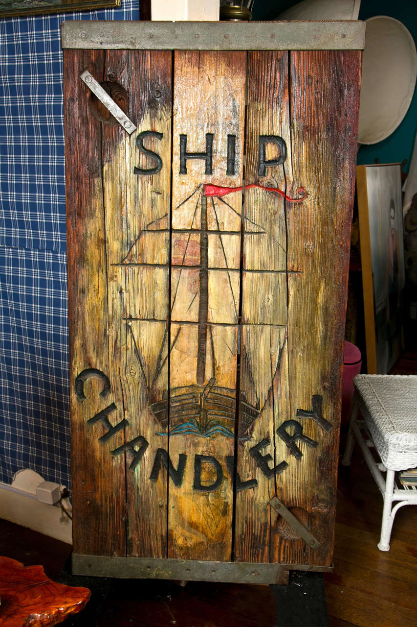 Decorated Ships Hatch Cover circa 1900 For Sale 4
