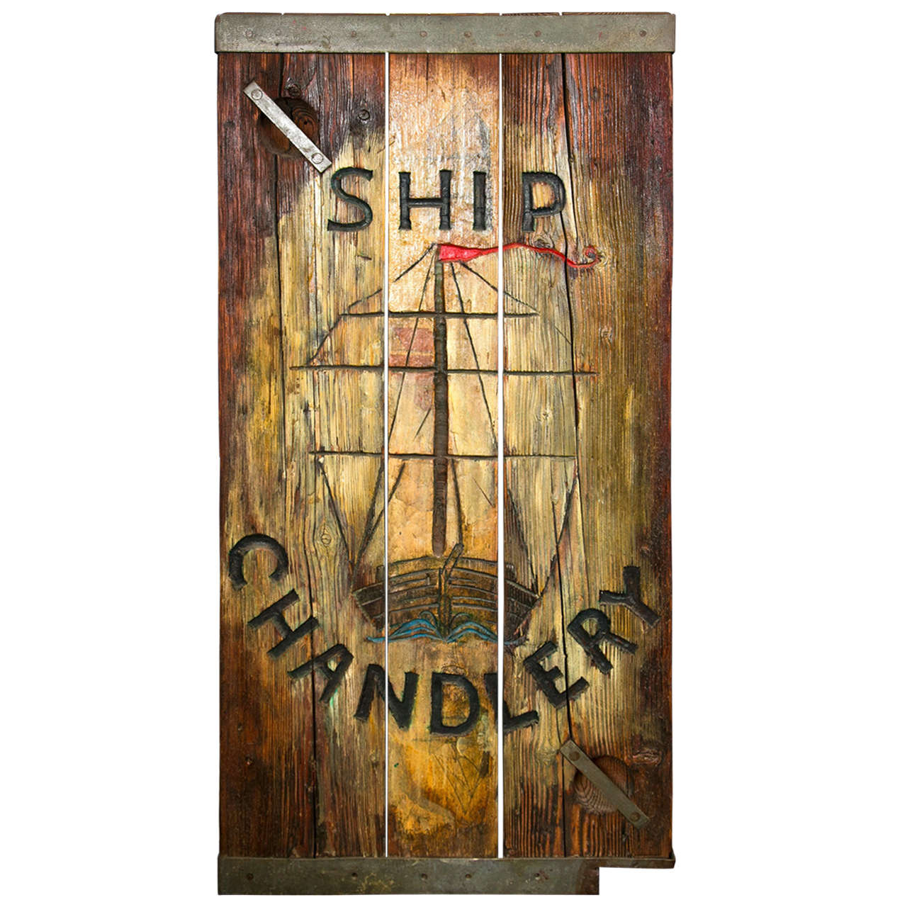 Decorated Ships Hatch Cover circa 1900 For Sale