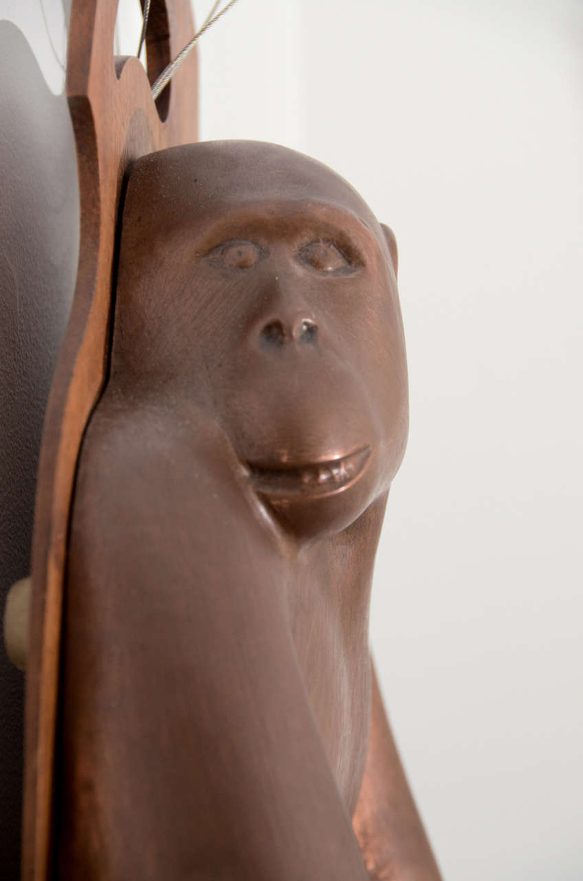 Mid-20th Century Metal and Wood Chimpanzee Functional Form, Signed 