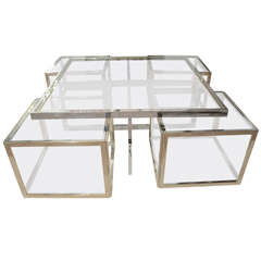 1970's Jean Charles Coffee Table With Four Cubes