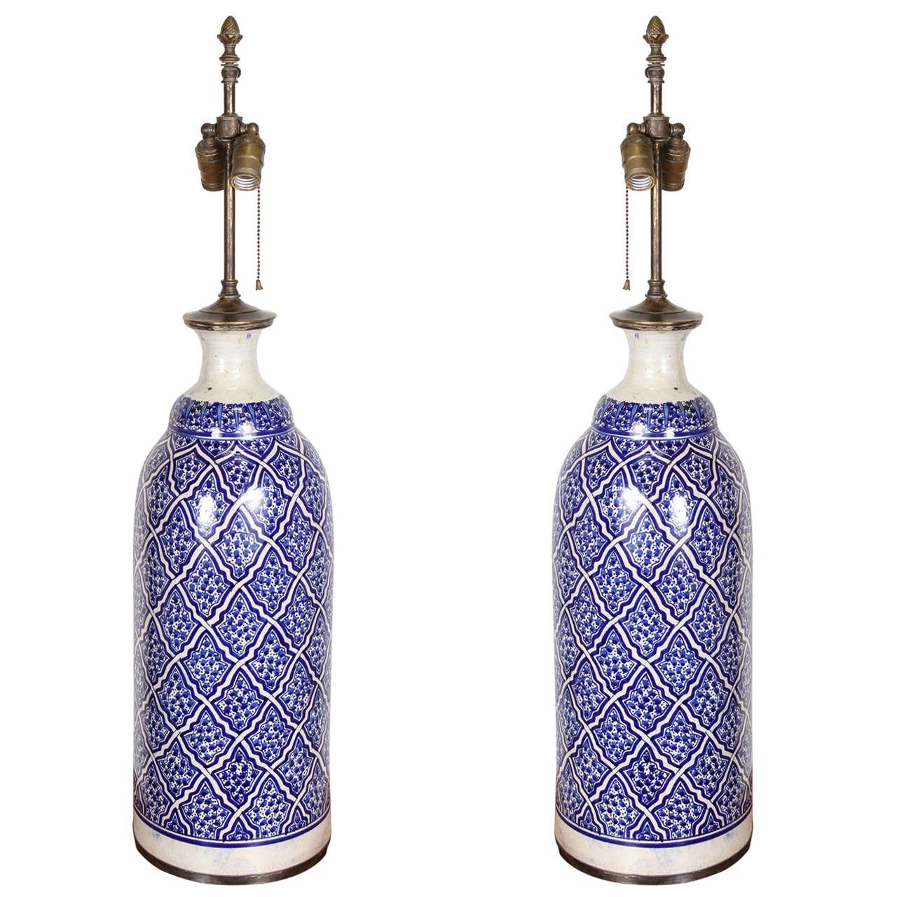 Moroccan Ceramic Table Lamps from Fez