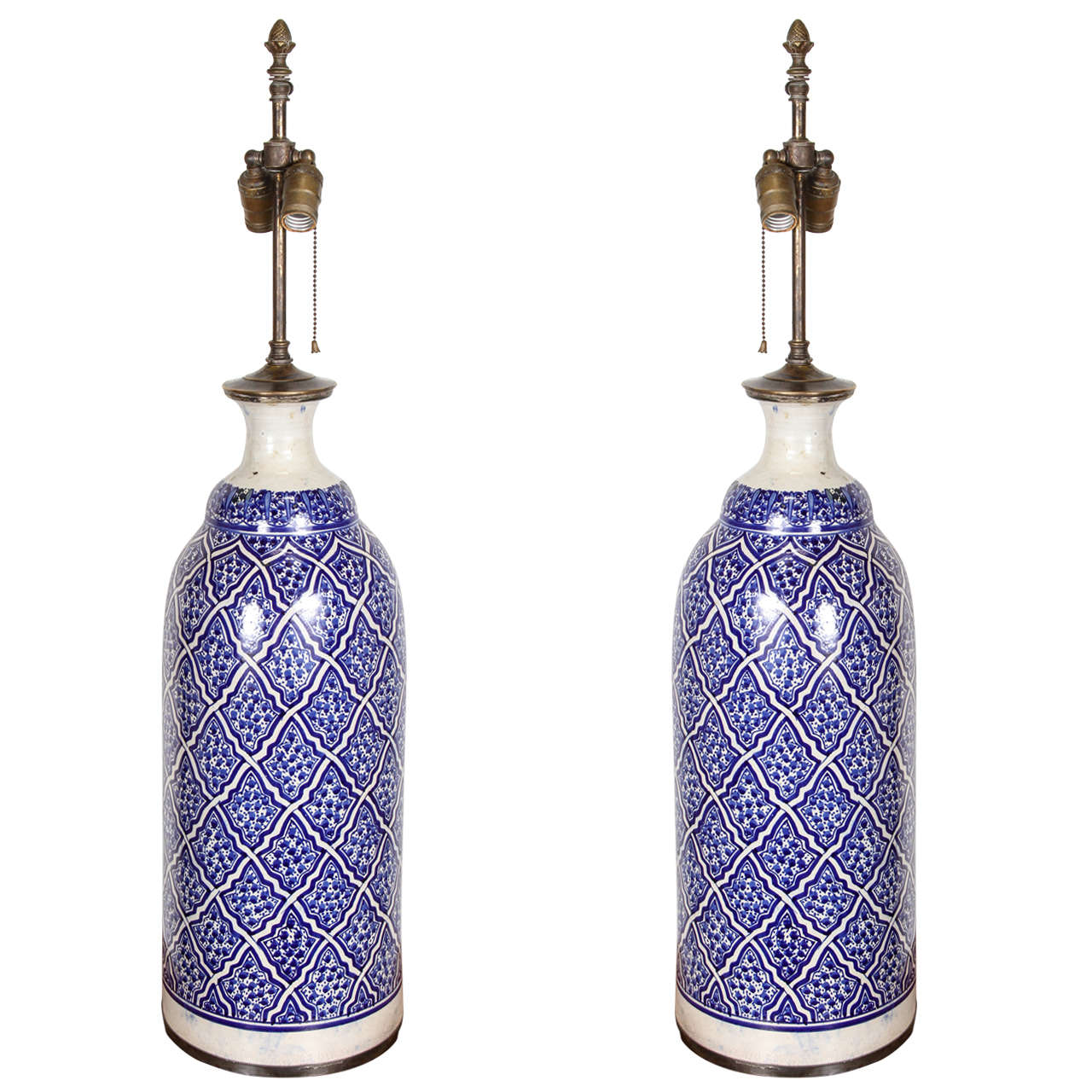 Moroccan Ceramic Table Lamps from Fez at 1stDibs
