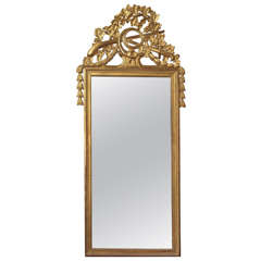 Large Neoclassical Gilded Mirror with a Hunting Cartouche