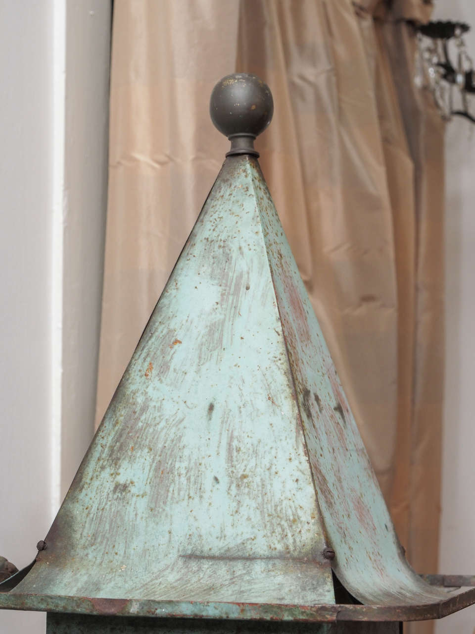 Large Verdigris Painted Wall Light In Good Condition In New Orleans, LA