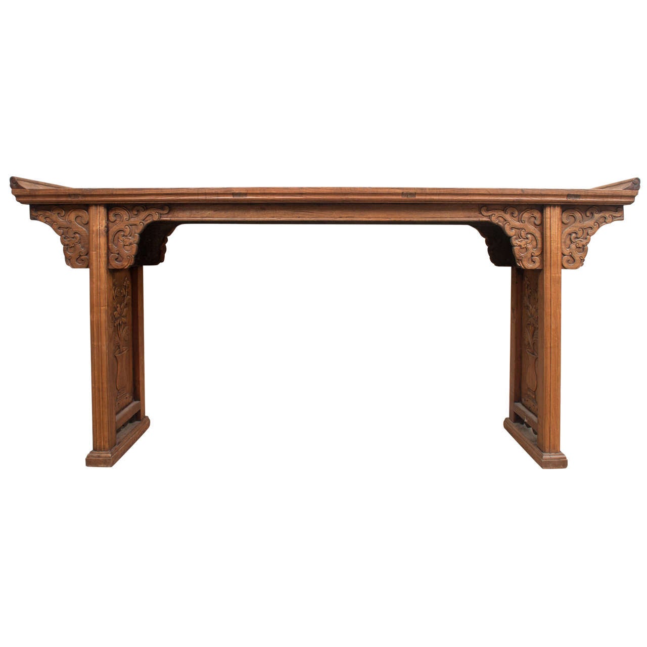 Chinese Scroll Top Altar Table, 19th Century