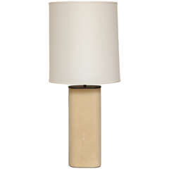 Cream Shagreen Wrapped Table Lamp, c. 1970