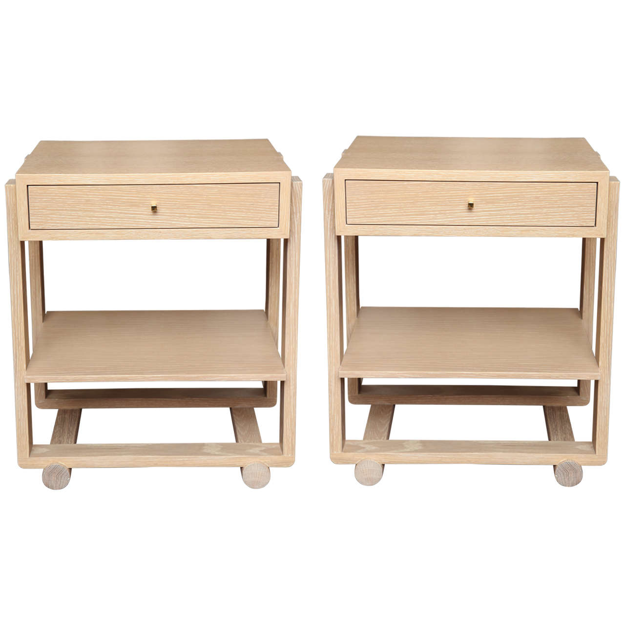 Pair of Small Staple Tables by Duane Modern For Sale