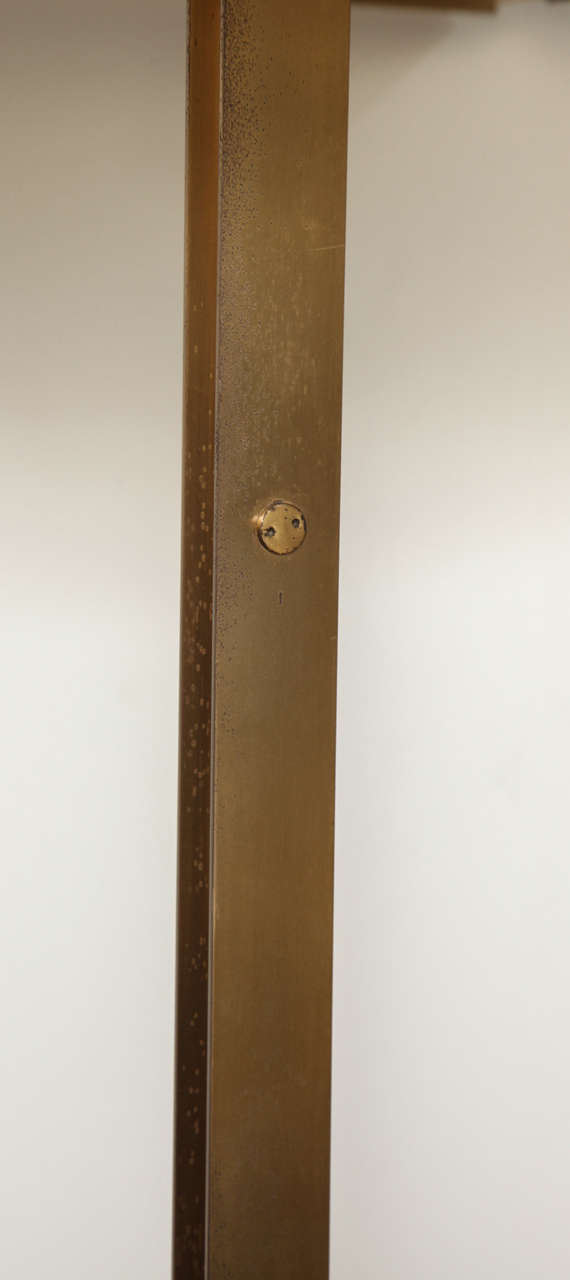 Late 20th Century Bronze Floor Lamp on Polished Square Column 2