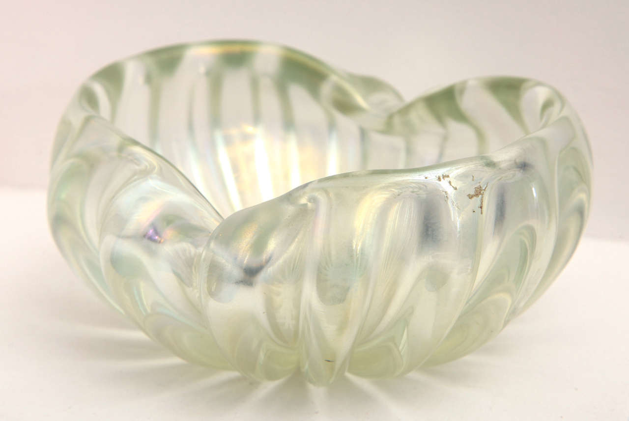 Italian Small Clear Murano Glass Bowl