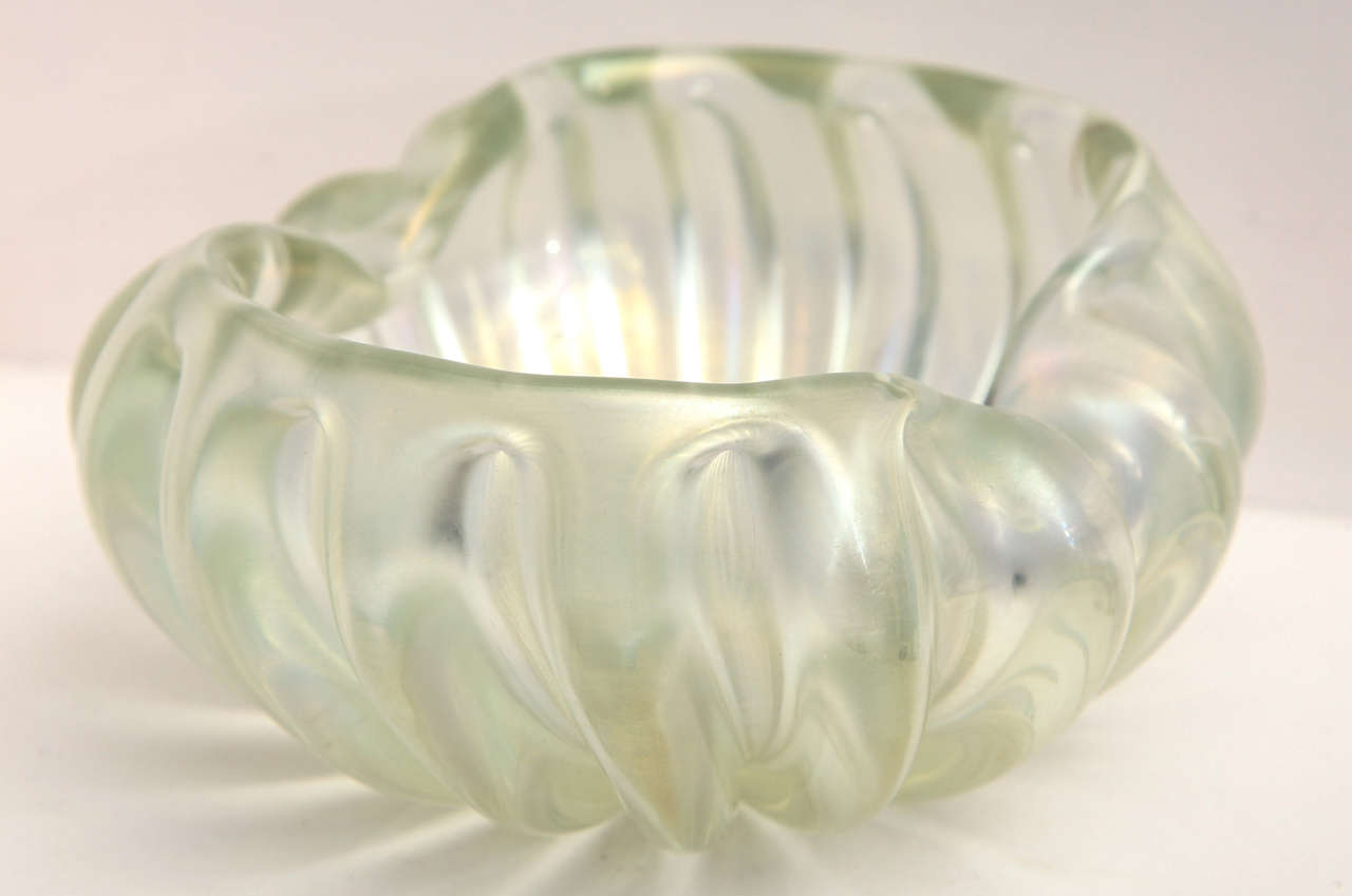 Small Clear Murano Glass Bowl In Good Condition In New York, NY
